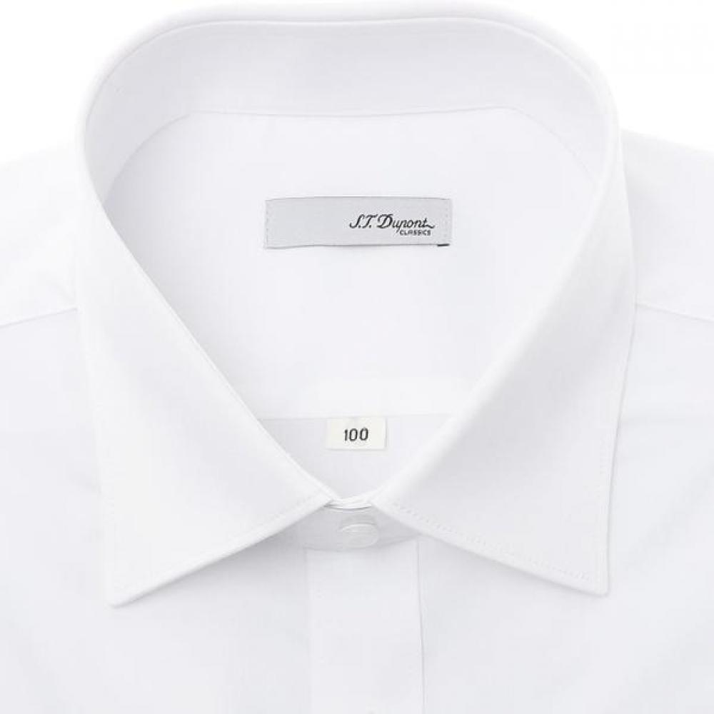 S.t. Dupont Short Sleeve Regular Fit Stretch Material No Pocket White Shirt  Se6