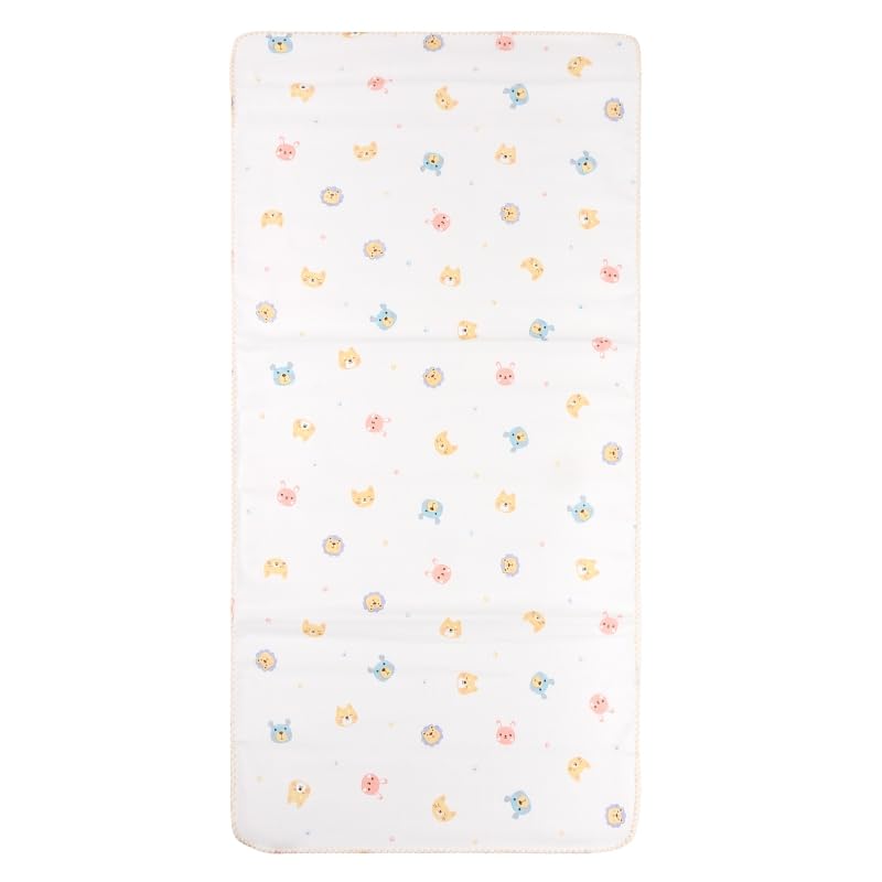 Isamu Shokai Made In Gauze Bath Set with Animal Land Baby Bath Skincare Towels Suitable for Sensitive and Delicate Towels 100% Cotton, Japan, 6-Piece