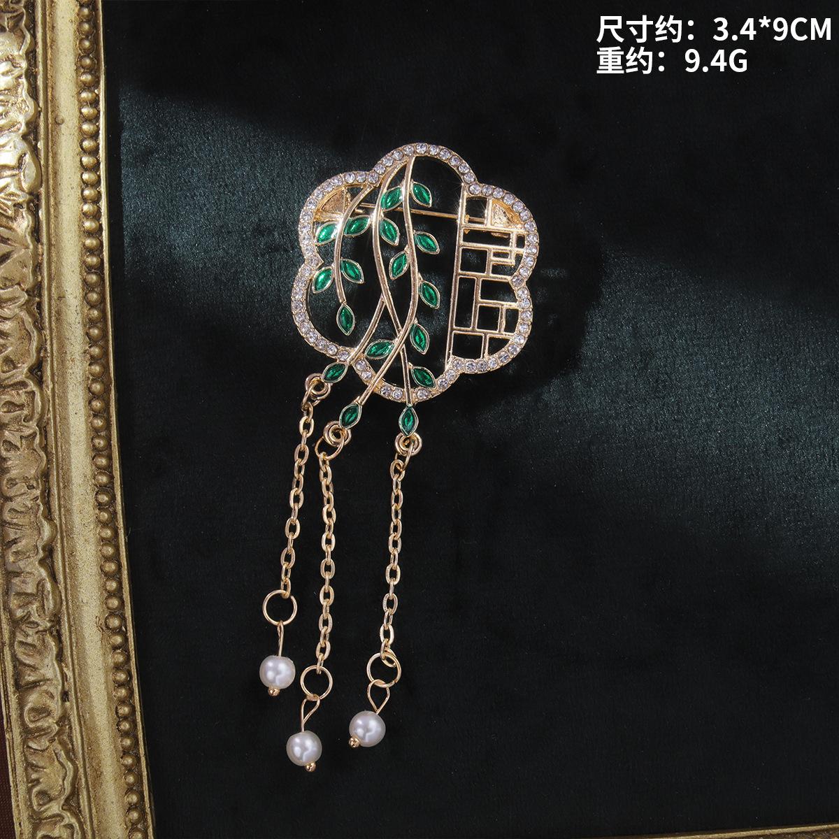 

Брошка зі стразами високоякісного сплаву, корсаж для пальто, шпилька з перлами Модні аксесуари для одягу