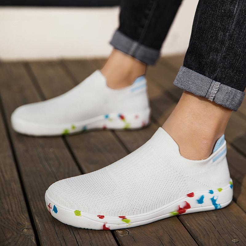 

Новая обувь для ходьбы большого размера, легкий эластичный верх на одной педали, носки с широким носком, обувь для босиком с нулевым перепадом 39