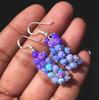 Ethiopian Opal Earrings, 925 Silver, Blue Multi Fire Cabochon Beads