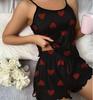 European and American Heart Print Summer Camisole and Shorts Set - Women's Casual Home Wear