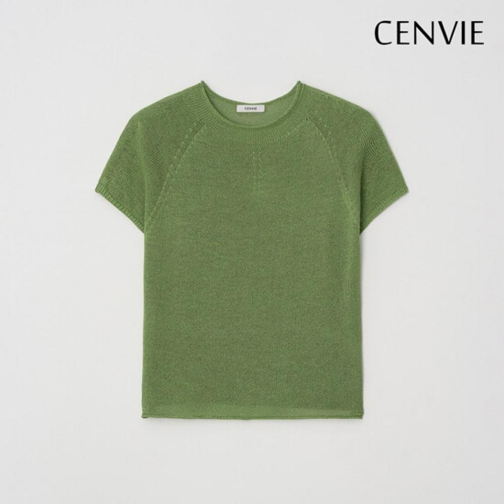 Senbi Women 3 Piece Set 26ss Summer Cloche Holgarment Round Neck Short Sleeve Kn