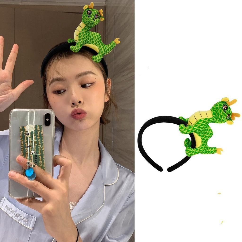Lovely Zodiac Dragon Hair Hoop Dragon Year Headpiece Handmade Fluffy Cartoon Headband