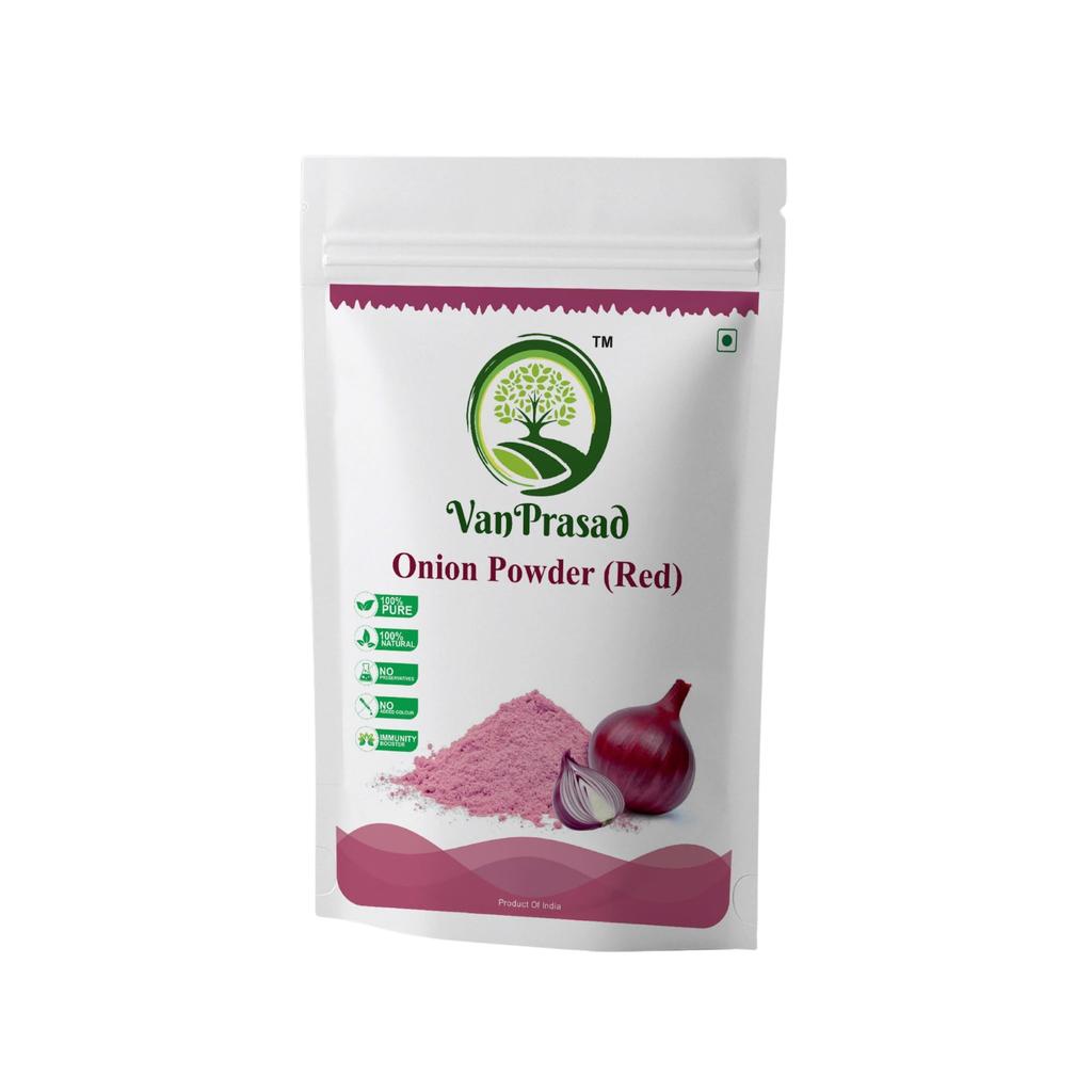VanPrasad Pure Red Onion Powder | Natural & Hygienic | Rich Flavor & Aroma | No Preservatives | Vegan & Gluten-Free | Ideal for Curries, Soups &