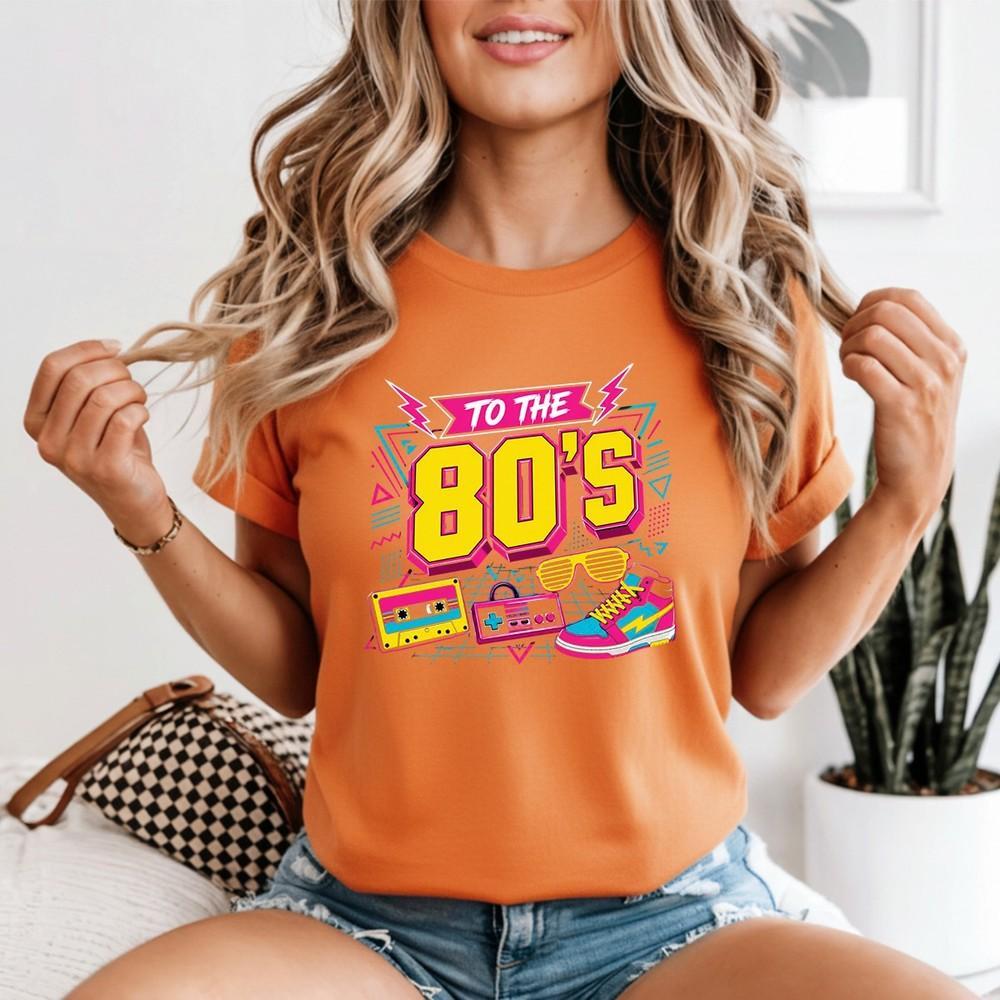 Unisexs Vintage 80s T Shirt Retro 1980 Party Outs Vibrant Print Tee