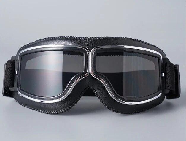 Motorcycle Glasses Windproof Motorcycle Helmet Glasses Sunglasses Retro Universal Folding Leather Retro Motorcycle Accessories