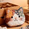 Cat Design Cloth Pencil Case Patchwork Multifunctional Storage Bag for School College Stationery Travel