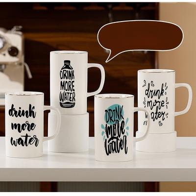 Large Capacity English Mug Set Simple Gift Ceramic Cup with Single Cup Office Drinking Cup Small Gift
