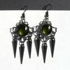 Bohemian Black Spiked Drop Earrings With Hollow Geometric Design For Women