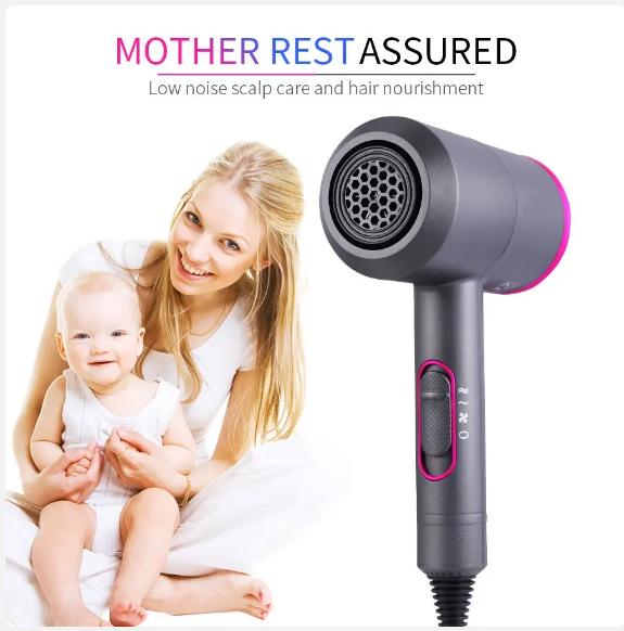 2000W Professional Hair Dryers Salon Strong Powerful Hot And Cold Wind Negative Ion Hammer Blower With Diffuser Nozzles Fast Dry