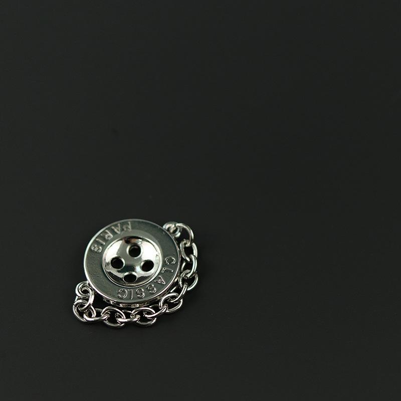 Four-Eye Chain Button Metal French Shirt Jacket Sweater Decorative Button
