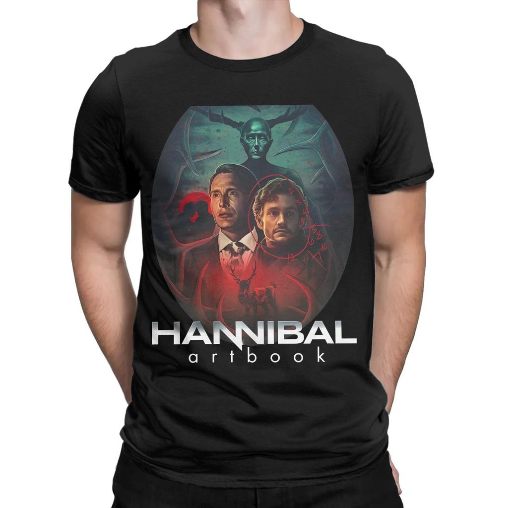 Mads Mikkelsen Herren T-Shirts Hannibal Mode T-Shirt Kurzarm Rundhals T-Shirt Baumwolle Übergröße Kleidung