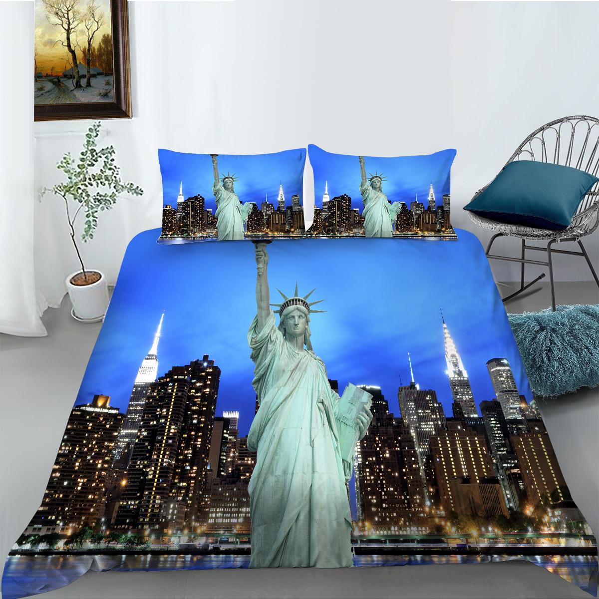 

Комплект пододеяльников для строительства, комплект постельного белья с архитектурой, домашний текстиль, мужской и женский одинарный двойной размер, постельное белье EU Single 135x200cm