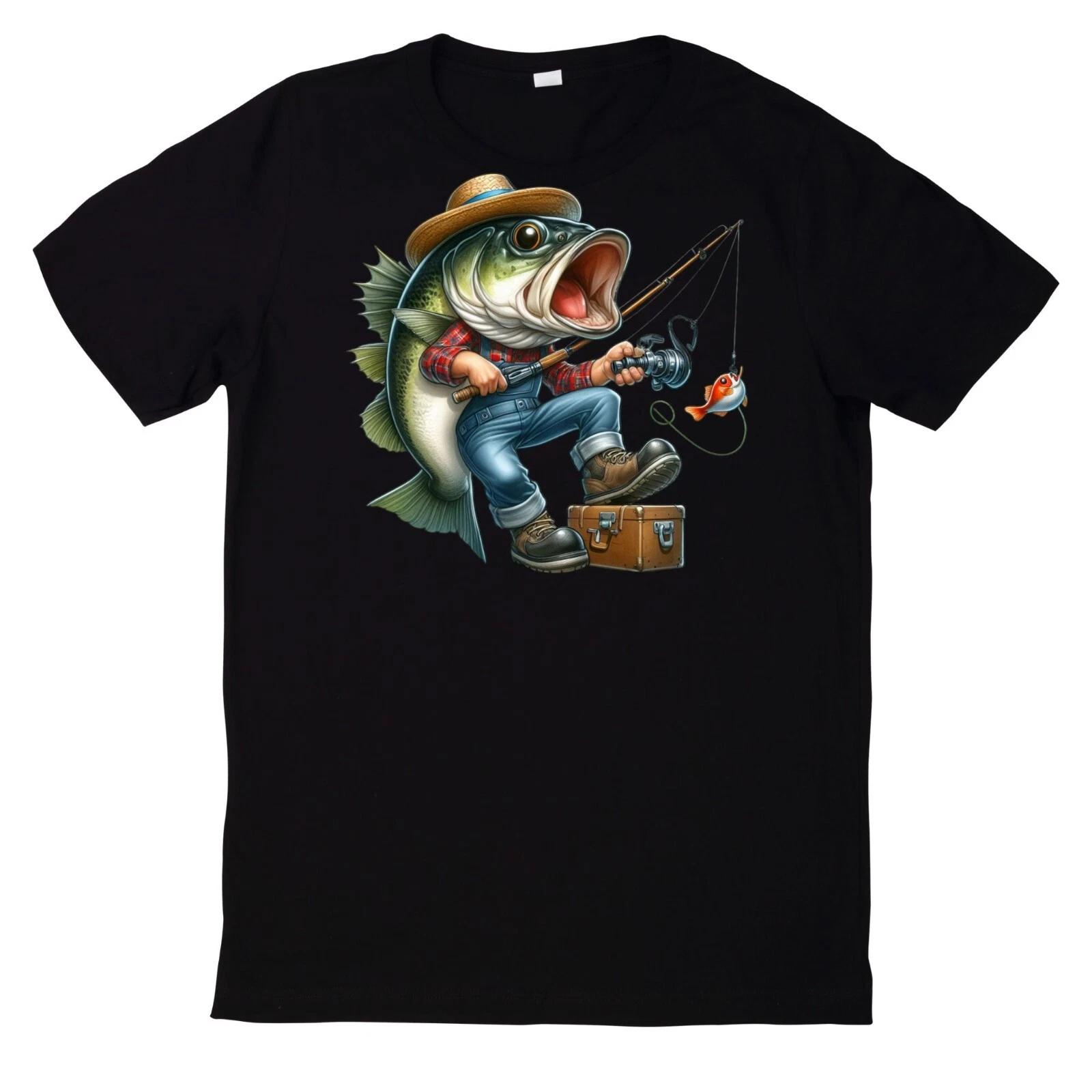 T-Shirt Lustiges Angler Fisch Motiv XL