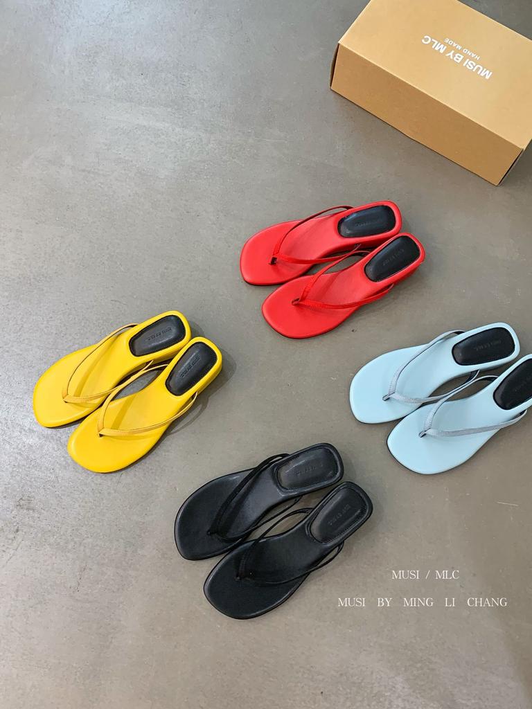 Slippers Niche Fairy Style Toe PostSmall Wedge HeelFlip Flop Summer FashionVacationWomen'sRawSandals
