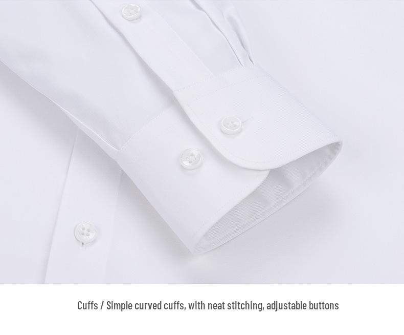 Men's Modal Stretch Long Sleeve Shirt - Non-Iron White, Spring & Autumn Style, Customizable LOGO, Professional Wear.