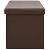 Foldable Storage Bench with Storage Space Brown PVC