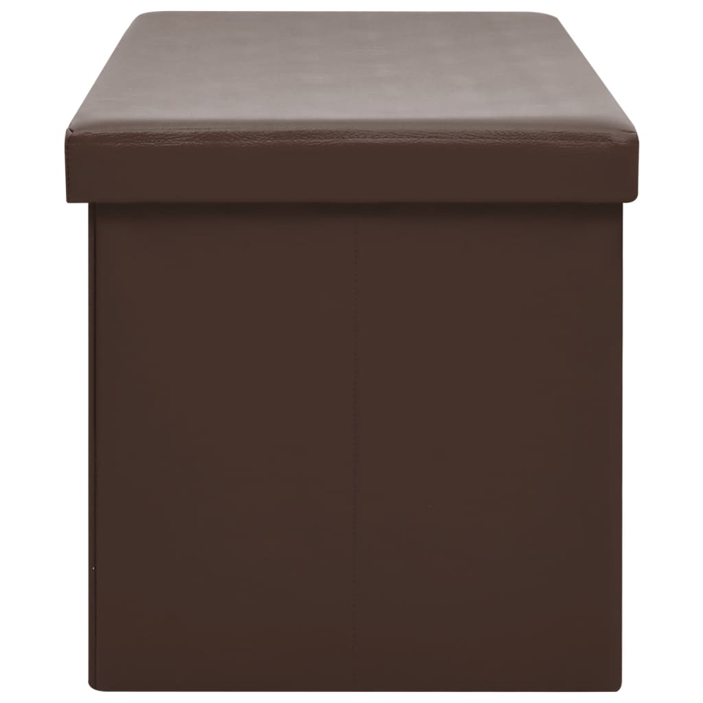 Foldable Storage Bench with Storage Space Brown PVC