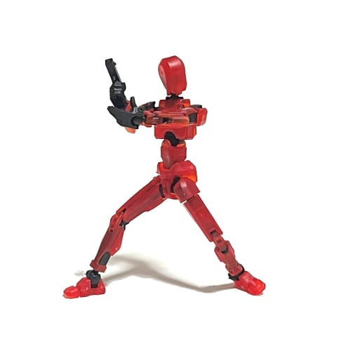 Magnetized, Articulated Robot 3D Action Figure, Decorative Assembly Toy, Plastic Model, Articulated Doll, 14cm (Red)