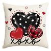 Valentine's Day Decor Pillowcases, Love Heart Printed Cushion Covers For Sofa/Bed,Red Black Cases For Home Decoration