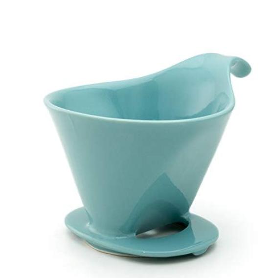 Bee House Ceramic Coffee Drip Cone Blue Dripper, Large, Extractor,