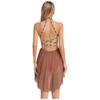 Womens Lyrical Dance Cutout Strappy Backless Sheer Mesh Glittery Rhinestone Leotard Performance Dress