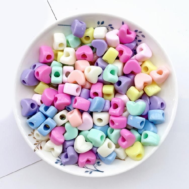 Star Heart Shape Beads For Kids Colorful Loose Beads Hair Tie Accessory For Creative Braiding And Crafting Project Supply