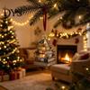 Decorative Xmas Ornaments for Fireplace Christmas Tree Book Ornament, Acrylic Shaped Stack Hanging Decoration Wall Decorations with Star Topper,
