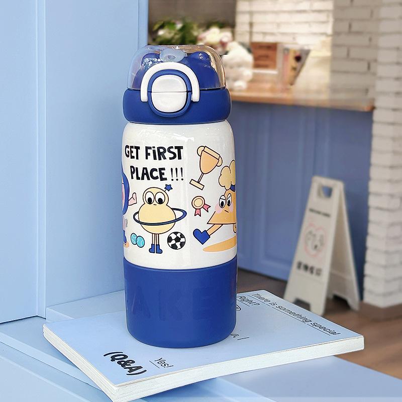 

Новый высококачественный внешний вид, двойной термос для напитков, чашка из нержавеющей стали, домашняя студенческая чашка для воды, портативная детская чашка для девочек 500ml