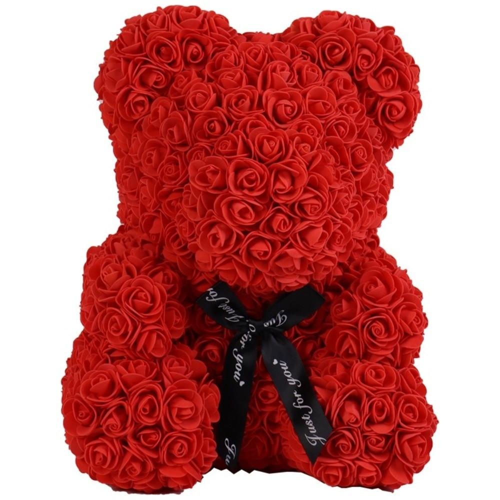 Süßer 25cm Rosenblütenbär-Schmuck Süße DIY-Valentinstagsrosen Geschenke für Verliebte Partyzubehör Simulierte Blumenbären-Fest
