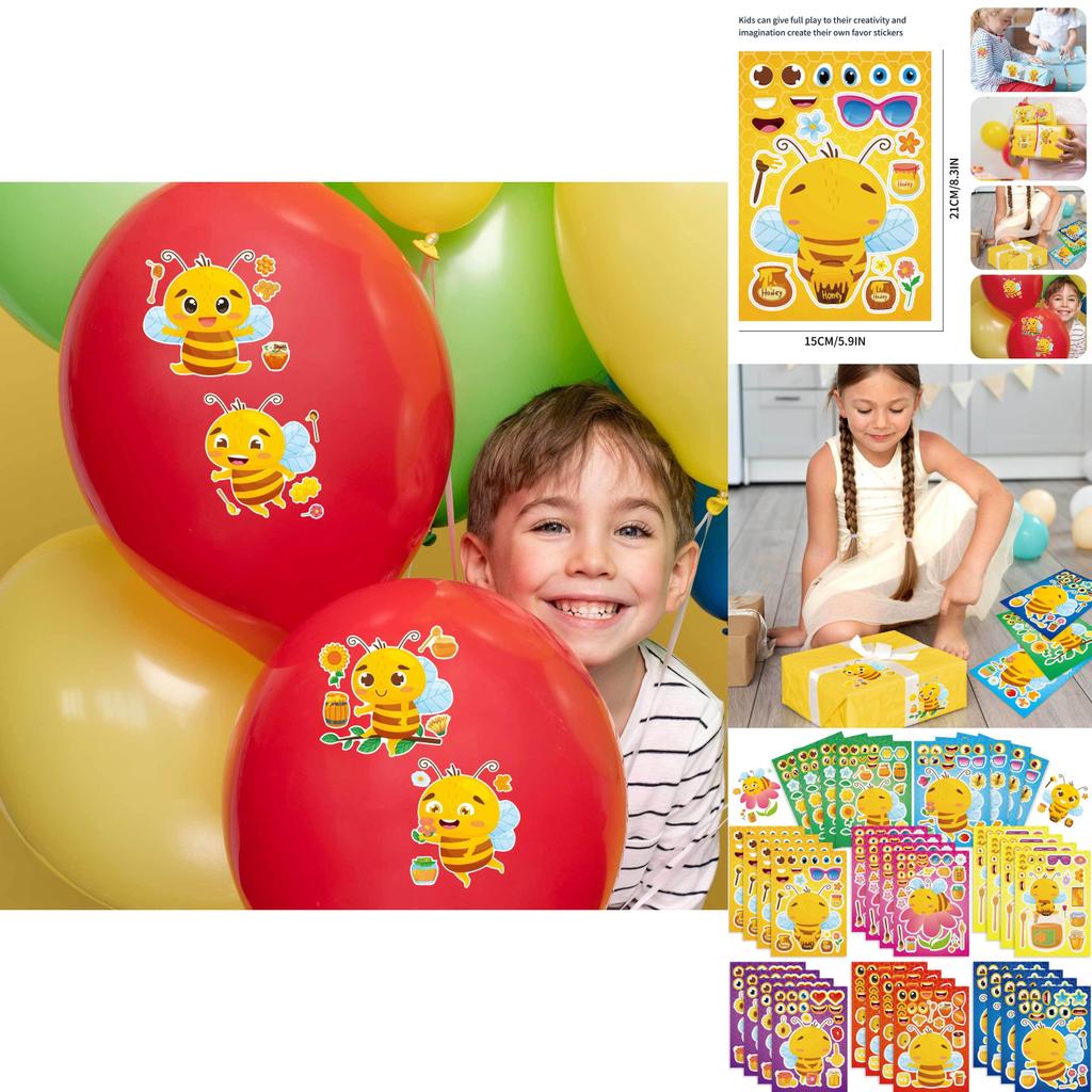 Interactive Educational Cartoon Bee Stickers For Kids Creative Diy Fun