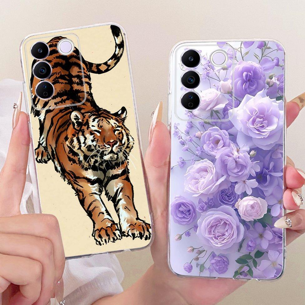Transparent Cover For Vivo S16e 5G Case V2239A Cute Cat Fashion Butterfly Funny Painted Casing For VivoS16e 5G