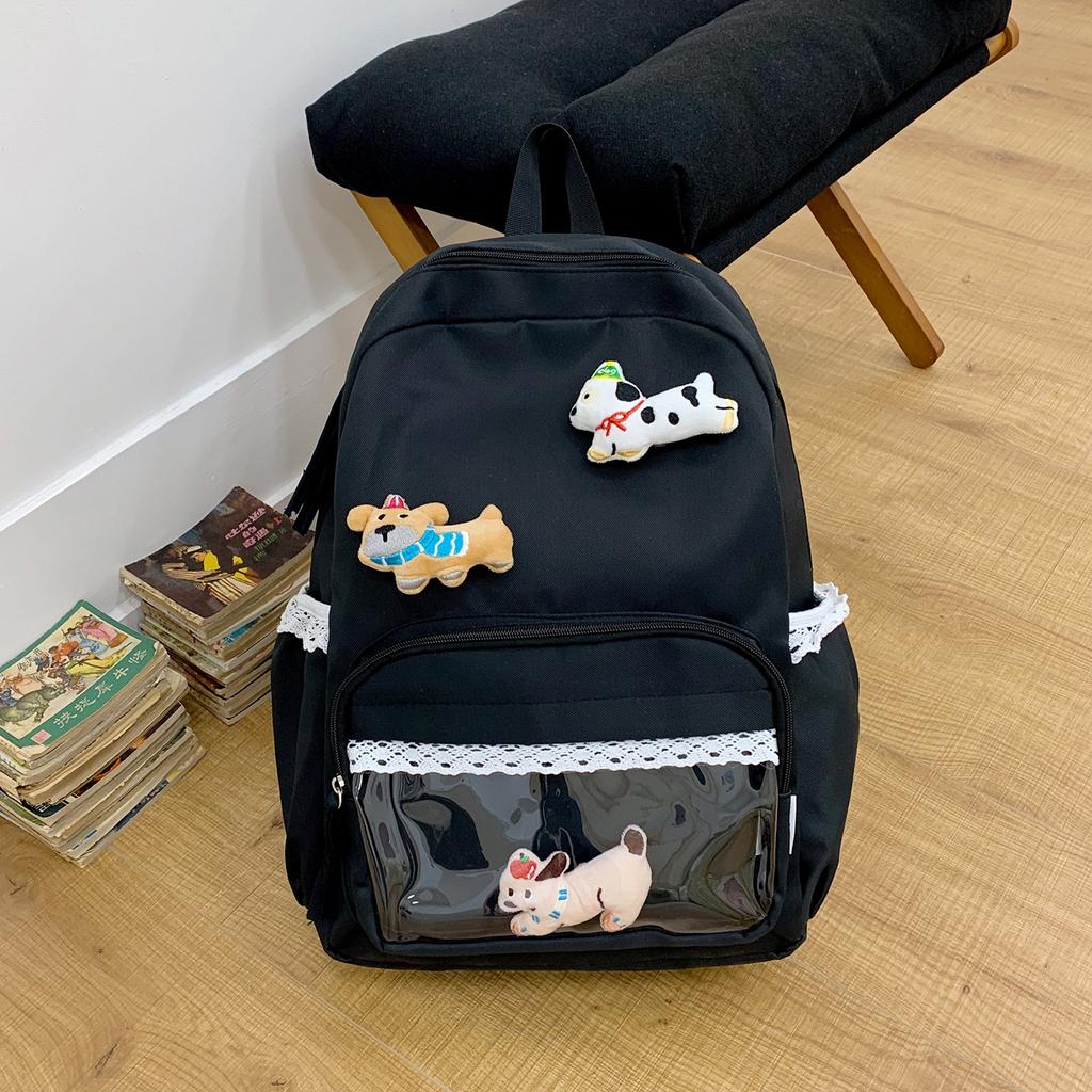 Schoolbag Japanese ins new high-value, fresh, sweet and cute puppy backpack, lightweight and versatile backpack for junior and high school students