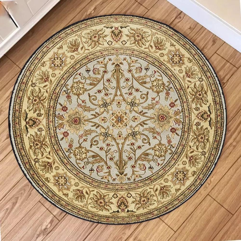 

Christmas Tree Round Area Rug Xmas Tree Winter Forest Snowflake Holiday Circle Rug Non Slip Mat for Living Room Bedroom 80cm