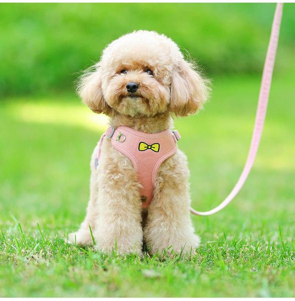 Pet Suede Chest Harness Vest Dog Cat Strap Reflective Leash Retractable for Small Light and Convenientn