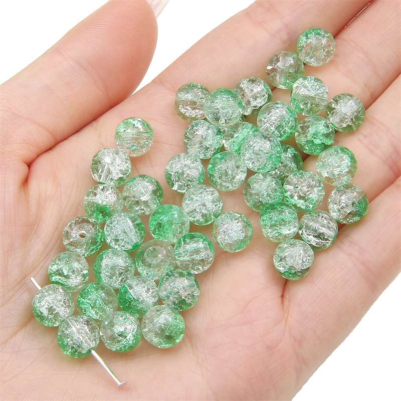 8-14mm Whtie and Random Mixed Crackle Acrylic Beads Spacer Ball Beads for DIY Bracelet Fashion