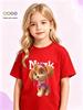 Girls' Cartoon Anime Print Short Sleeve Cotton T-shirt