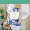 Cartoon Checkered Bunny Pattern Sweet Style Nylon Lightweight Girl Backpack