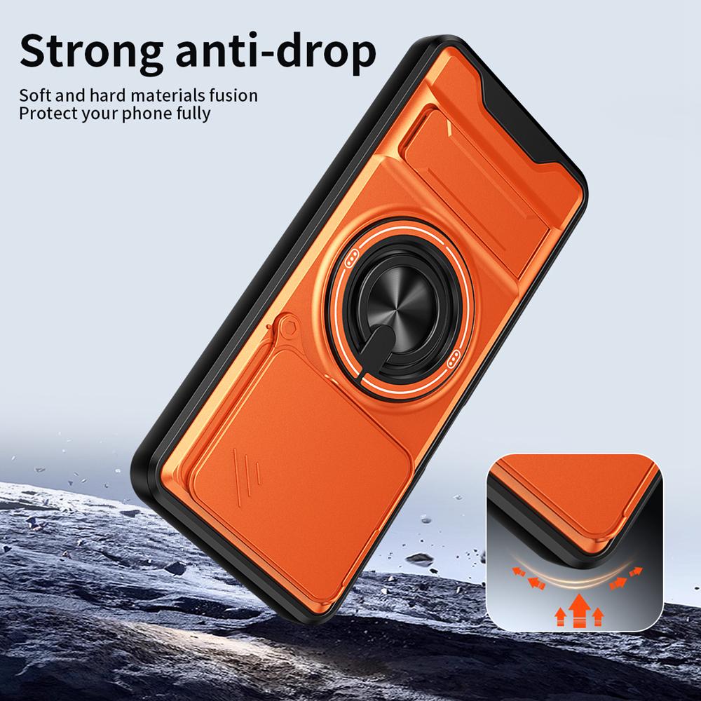 KEYSION Magnetic Phone Case for OPPO Realme C61 C63 Slide Camera Protection Upright Kickstand 360 Ring Shockproof Back Cover