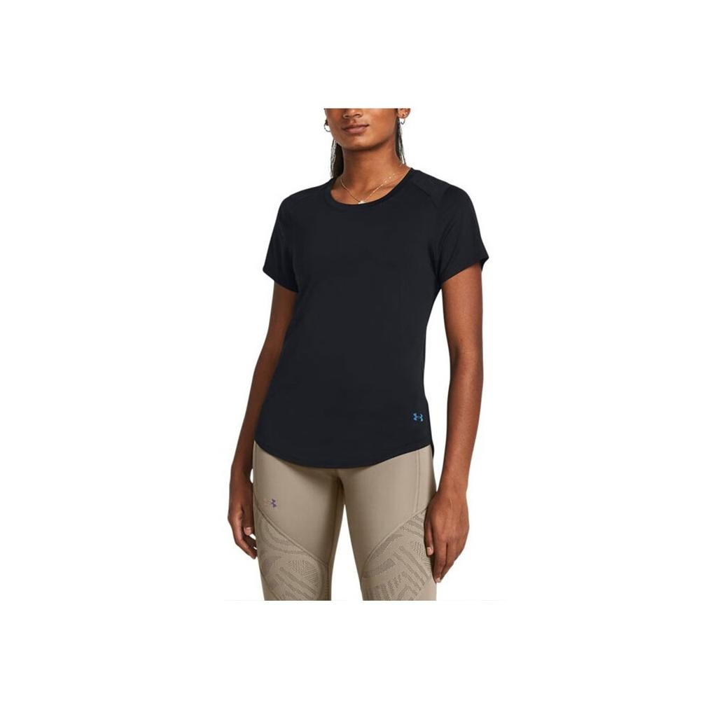 Under Armour Vanish Elite Vent Solid Color Fitted Training Breathable Short Sleeve T-Shirt Women Tops Black 1383638-001