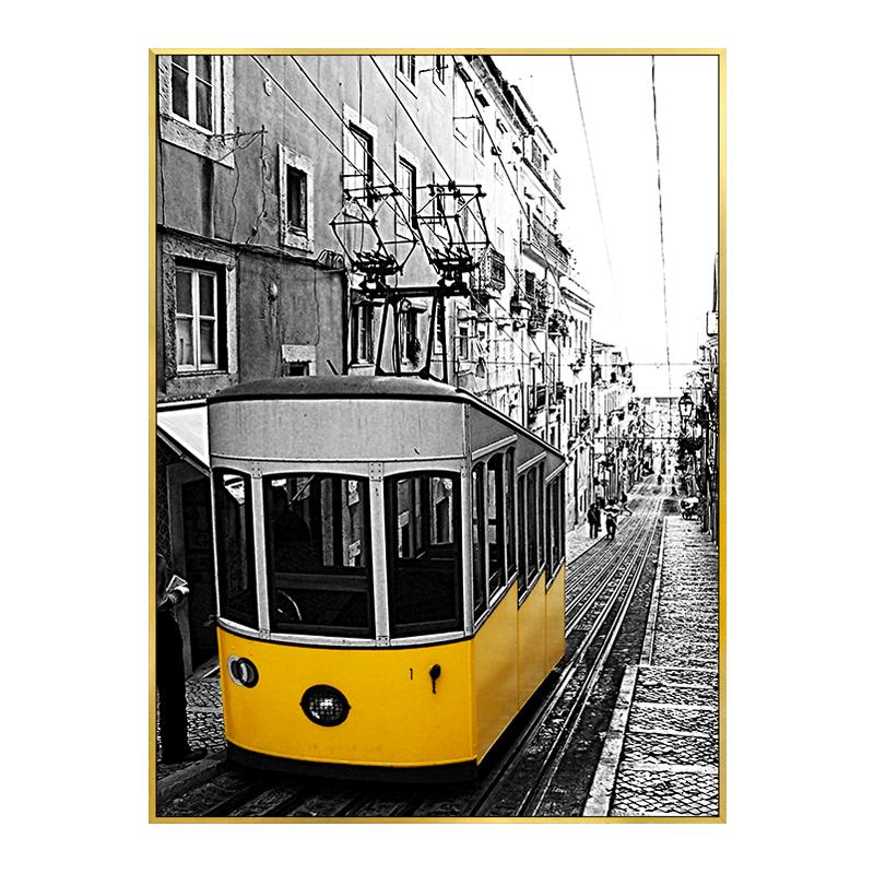 

Современный черно-белый туристический постер, желтые воздушные шары, пейзажные декоративные картины, скандинавский холст, настенные художественные фотографии, домашний декор для комнаты 40x50cm No Framed