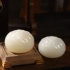 Lucky White Jade Bun Tea Pet Living Room Office Home Desktop Decoration