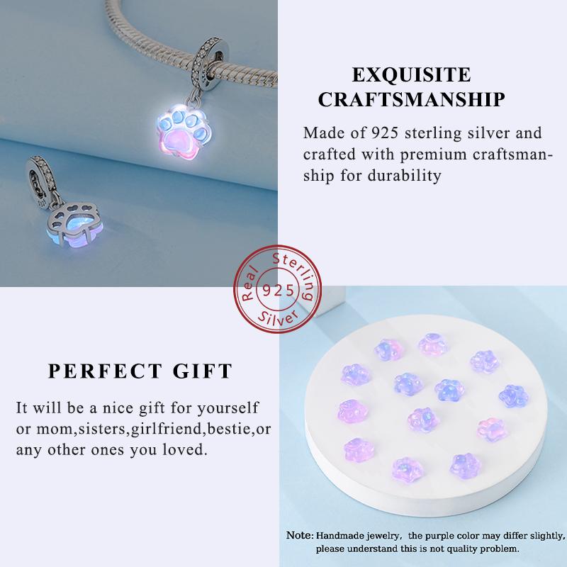 Srebro 925 Różowe Koraliki Charm Wisiorek Do Oryginalnych Bransoletek Charm Wiszący Biżuteria Dla Kobiet Dziewczyn Prezenty