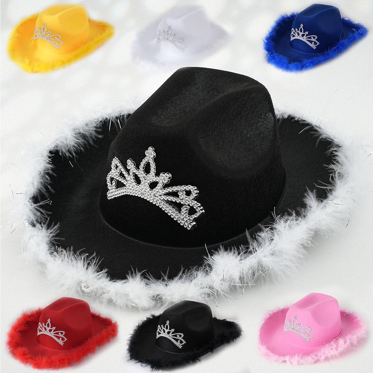 

Унісекс Ковбойський капелюх Топ з пір ям та стразами для заручин та заходів M (56-58 cm) синій