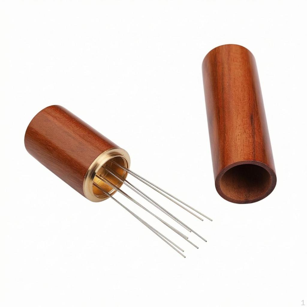 Coffee Distribution Tool Wooden Handle WDT Espresso Stainless Steel Prong Distributor for