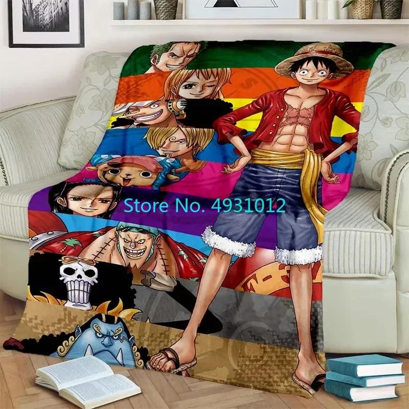 Cartoon Cover Blanket Luffy Student Air Conditioning Blanket Flannel Lamb Sherpa Blankets Baby Kids Gift Throw Sofa Bedroom