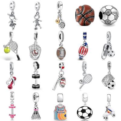 Șarm Serie Sport Cupru Fotbal Volei Tenis Baschet Ganteră Pandantiv Potrivit Brățară Diy Bijuterii Rafinate
