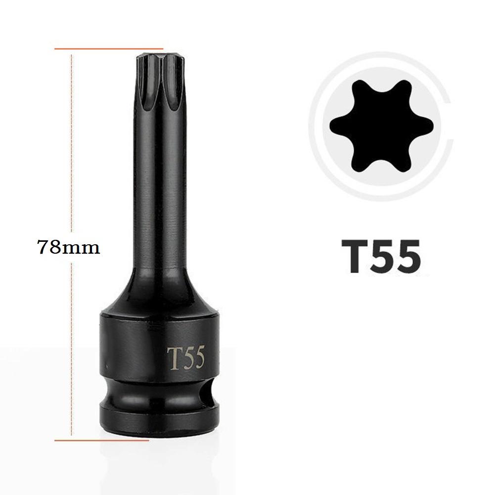 1/2inch Hex Torx Screwdriver Bit Socket Impact Drive Socket Adapter Head T20-T100 Pneumatic Socket Adapter Hand Tools