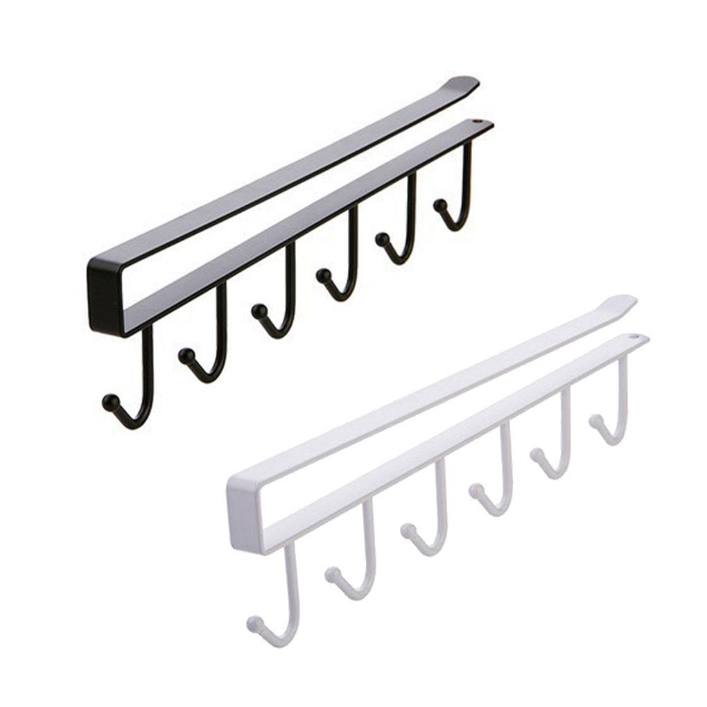 Under Cabinet Hanger Kitchen Bedroom Holder Iron Organizer Household Hanging Rack Punch Free Organizing Hook Space-saving